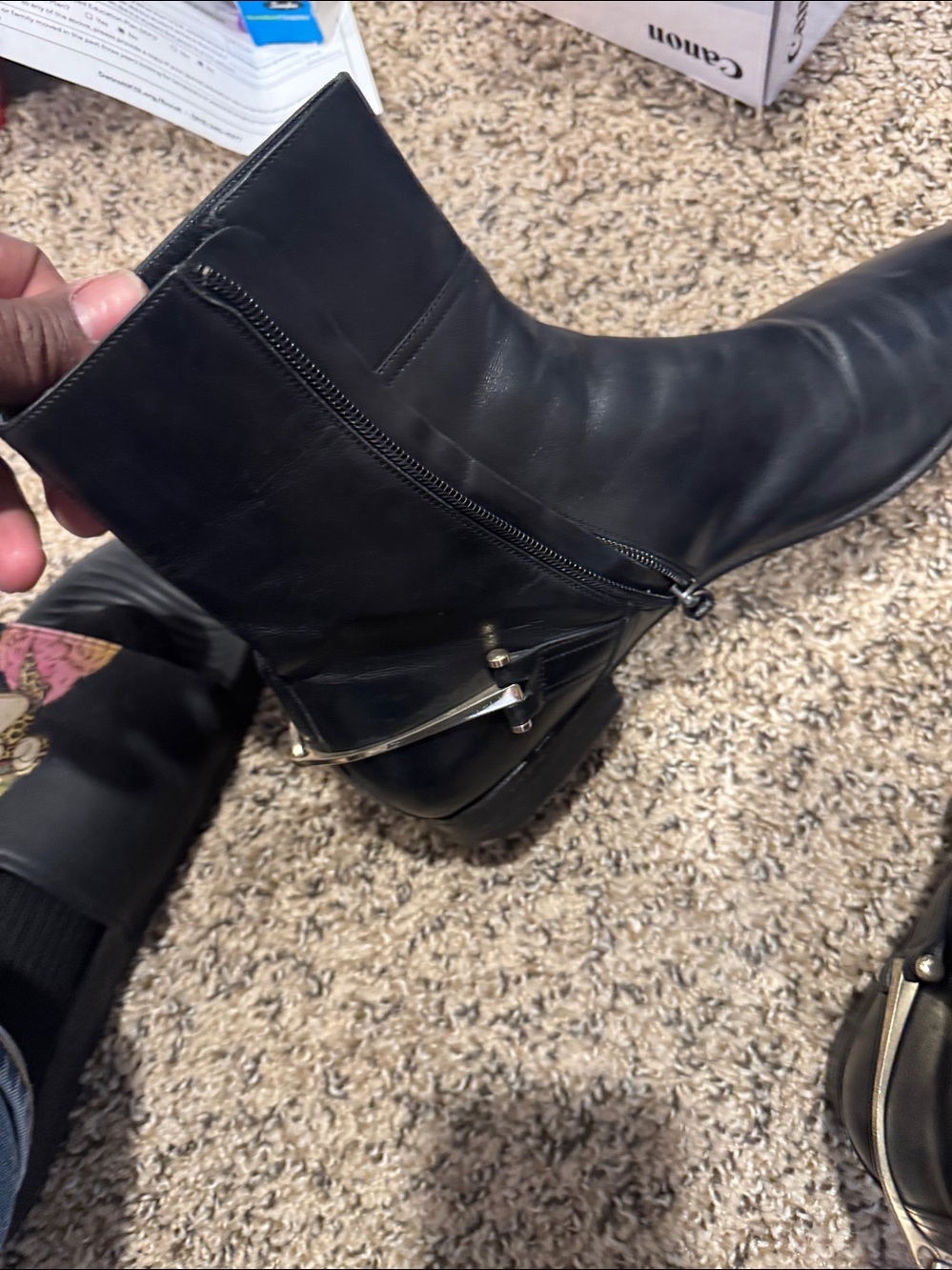 Classic Black Leather Ankle Boots - Gucci men boots 10. - Picture 3 of 4